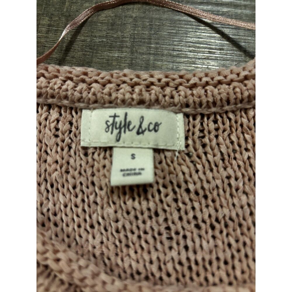 Style & Co Women’s Knit Sweater Small Pink Crewneck Long Sleeve NWT - Picture 3 of 4